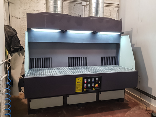Downdraft tables for sharpening and polishing